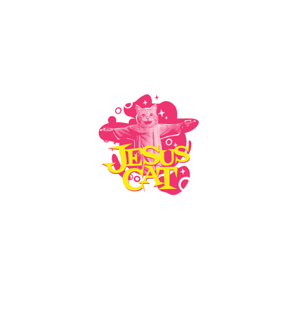 Jesus Cat model albastru închis pe tricou