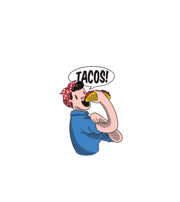 Tacos feminism model roșu pe tricou