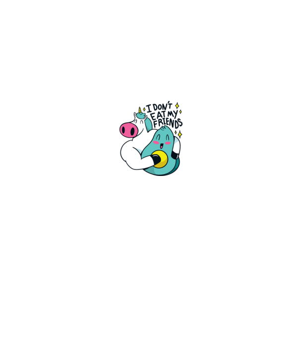 Unicorn Avocado Prietenie model negru pe tricou