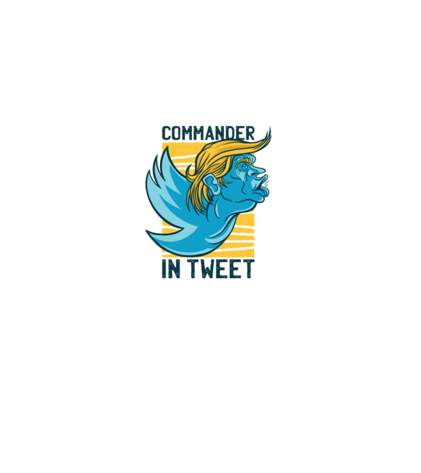 Commander in Tweet - Trump model alb pe tricou