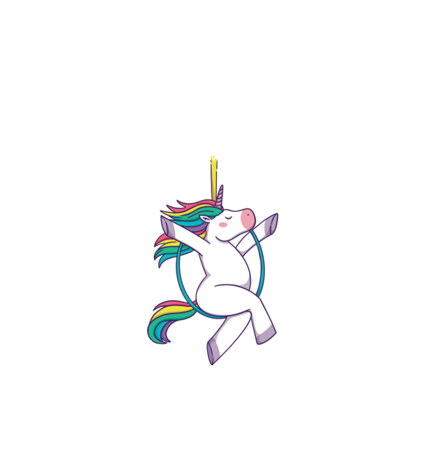 Unicorn pe cerc model alb pe tricou