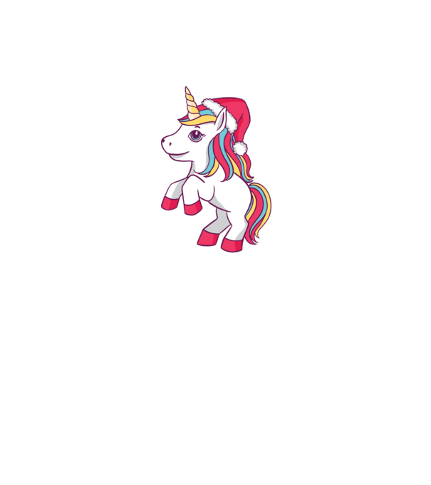 Unicorn de Crăciun model alb pe tricou