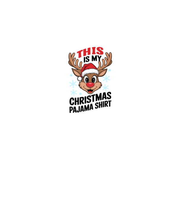 Christmas Pajama Reindeer Alb model alb pe tricou