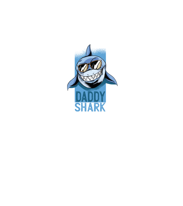 Daddy Shark tricou pentru tata model negru pe tricou