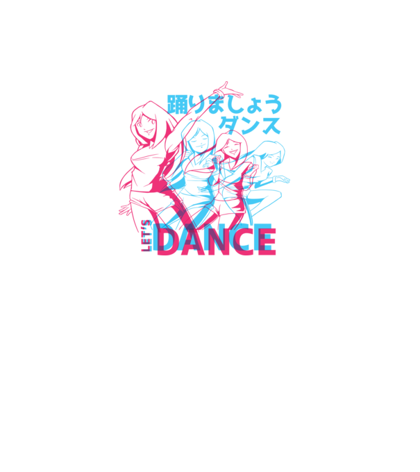Anime Dance model alb pe tricou