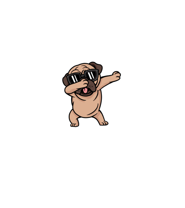 Pug DAB model gri pe tricou
