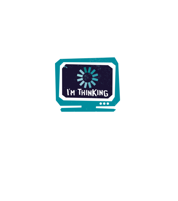 'I''m thinking Mă gândesc' model alb pe tricou