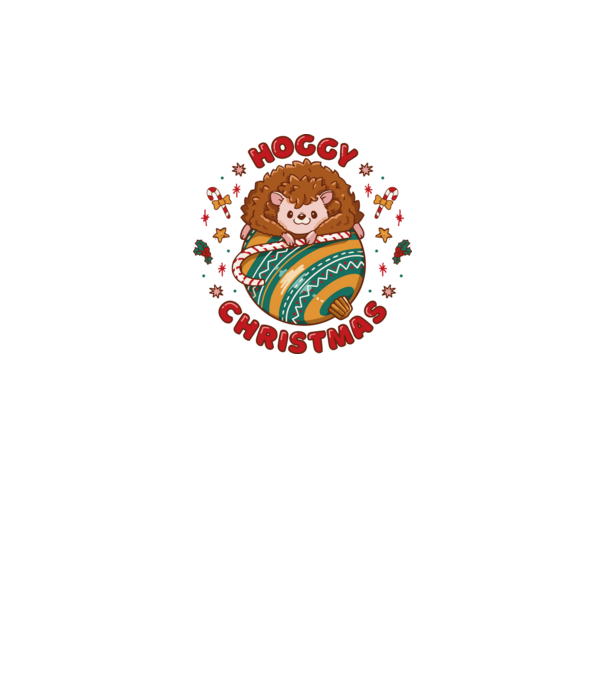 Hoggy Christmas Crăciun cu Arici model alb pe tricou
