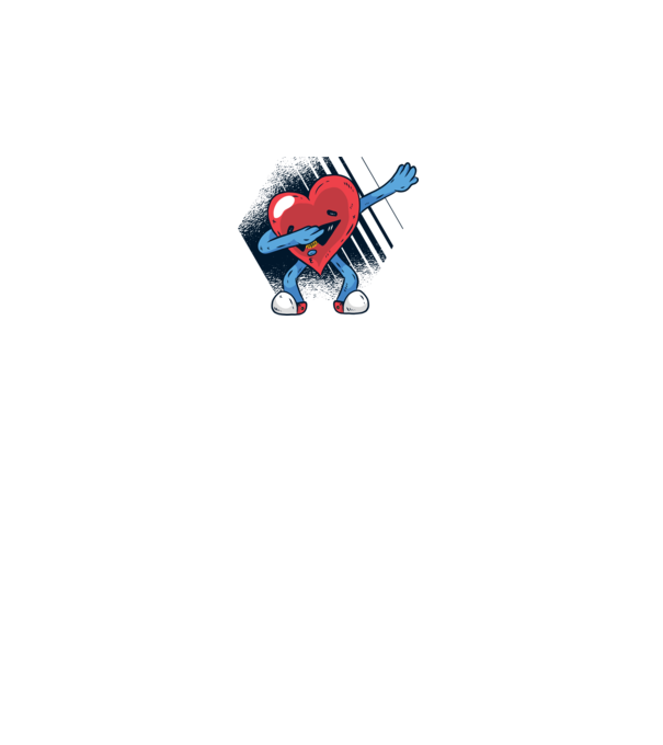 'Inimă DAB Floss Heart tricou amuzant pentru Valentine''s Day' model alb pe tricou