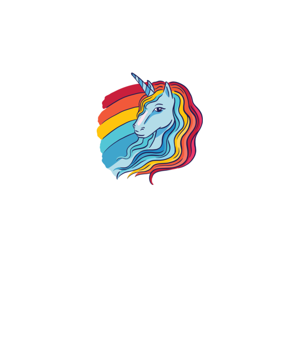 Unicorn cu Curcubeu model albastru închis pe tricou
