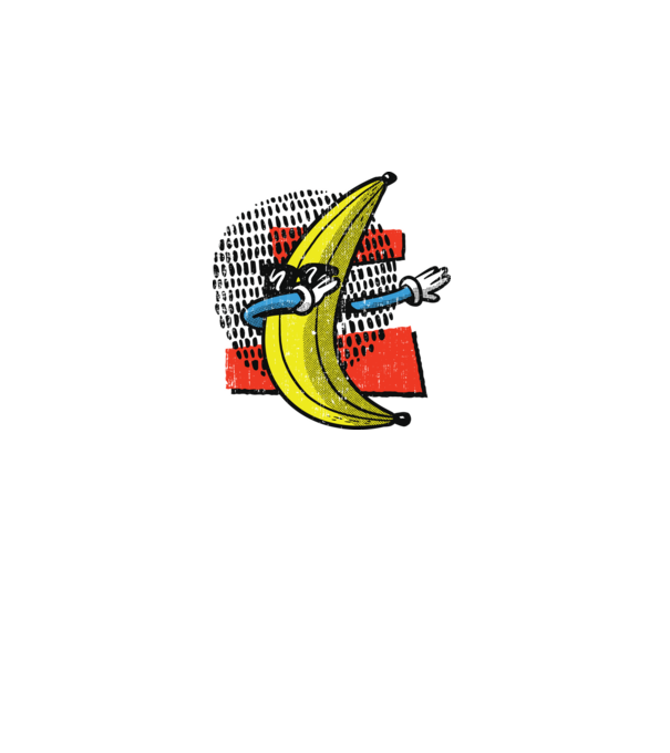 Banană DAB model alb pe tricou