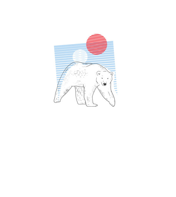Urs polar model alb pe tricou