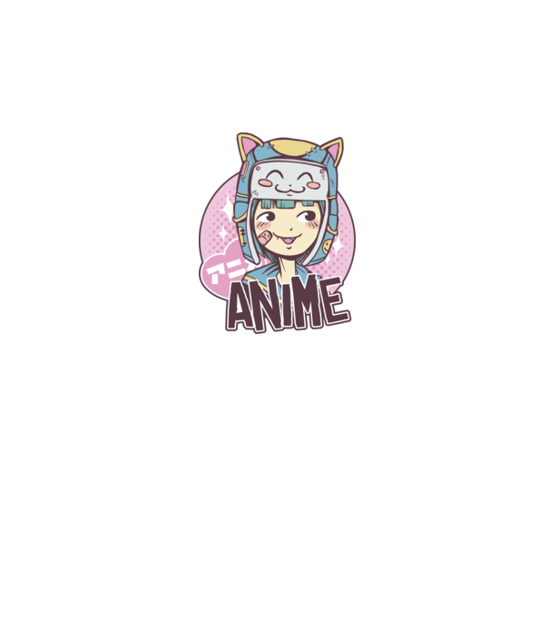Fată drăguță Anime model albastru închis pe tricou