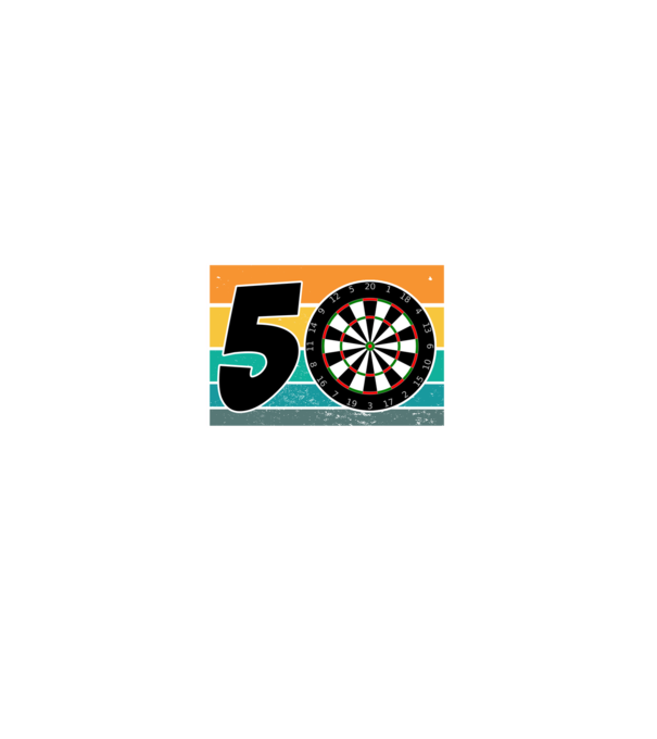 'I''m not 50 I''m bullseye darts birthday' model negru pe tricou