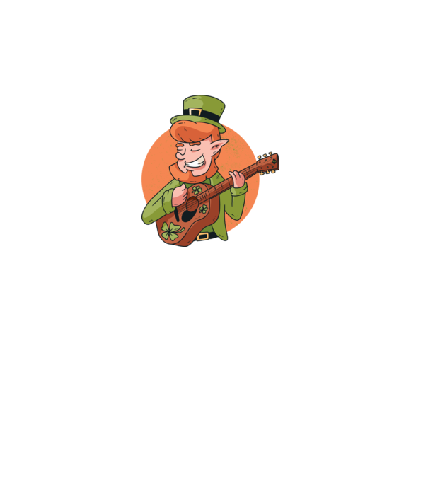 Chitarist Leprechaun irlandez St Patrick model turcoaz pe tricou