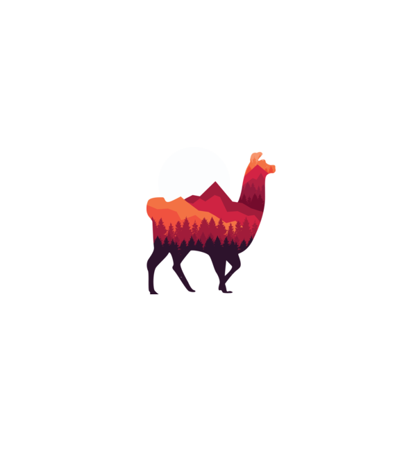 Pădure Alpaca model alb/roșu pe tricou