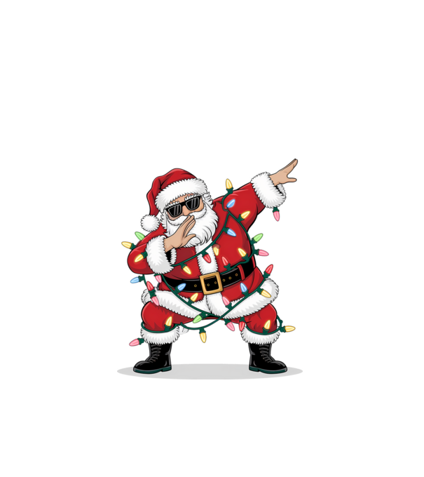 Santa Dab model alb pe tricou