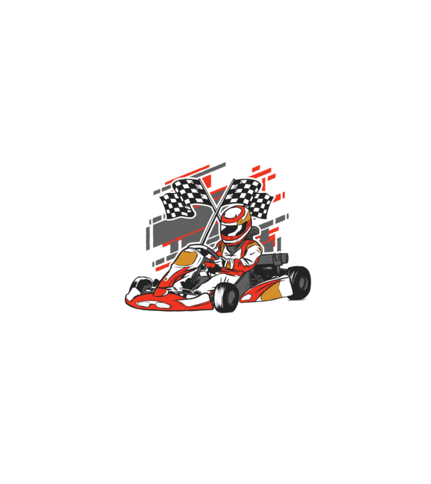 Gokart model negru pe tricou