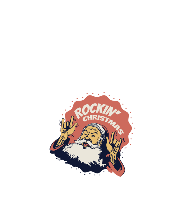 'Rockin'' Christmas Crăciun' model alb pe tricou