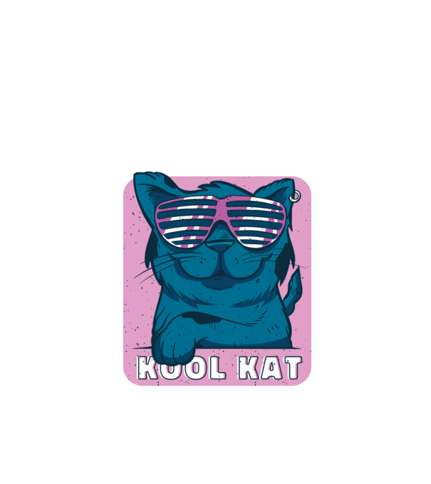 Kool Cat - Pisică Cool model negru pe tricou