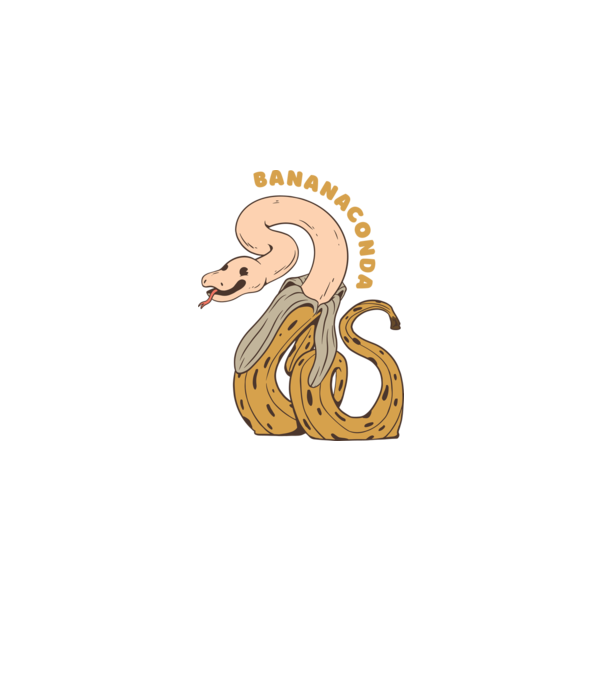 Bananaconda model alb pe tricou