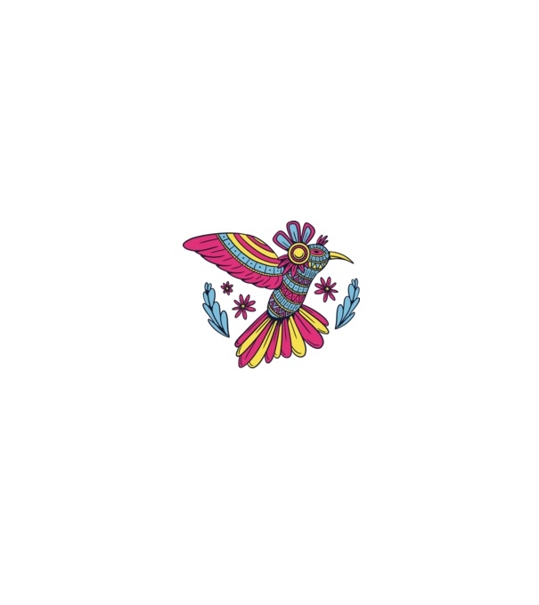 Mandala Colibri model negru pe tricou