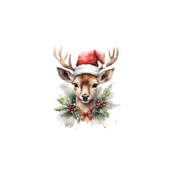 Festive Reindeer model alb pe tricou