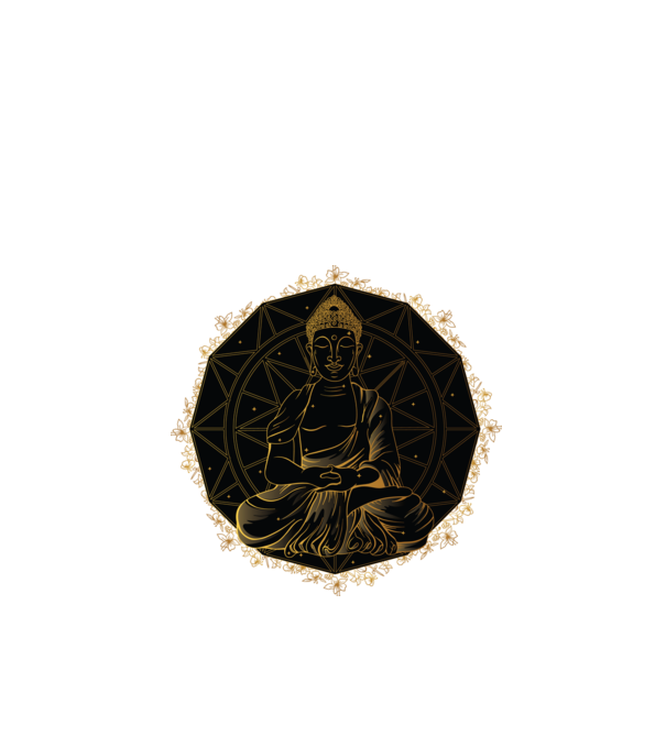 Buddha Mandala model negru pe tricou