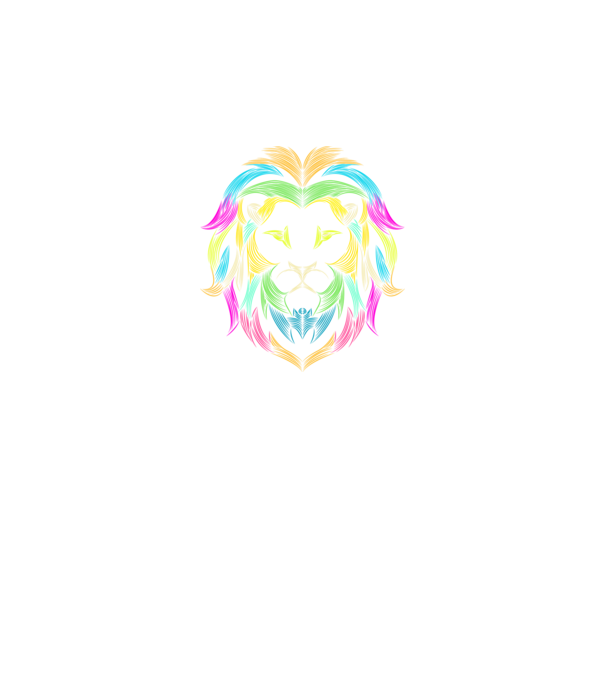 lion line art design model negru pe tricou