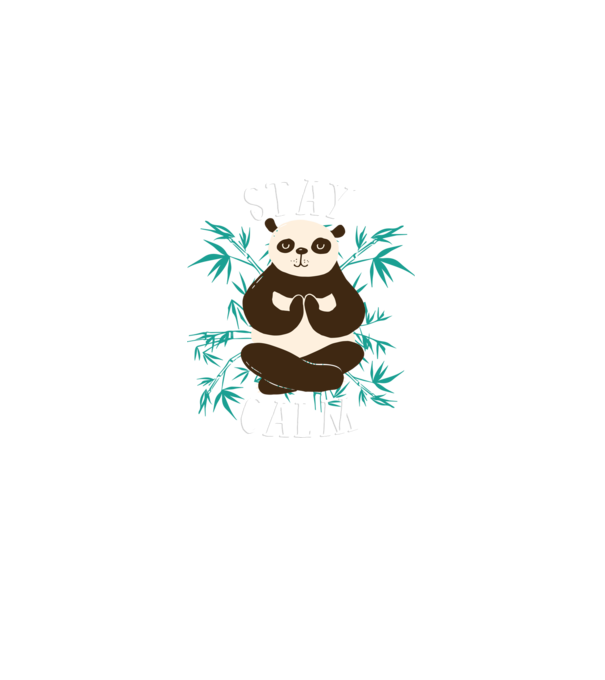 Stay Calm Panda meditație model negru pe tricou