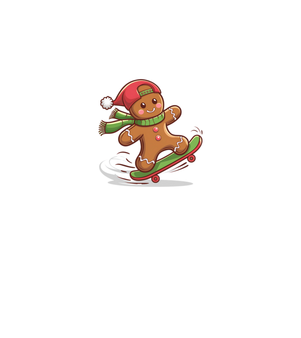 Patinator de turtă dulce model alb pe tricou