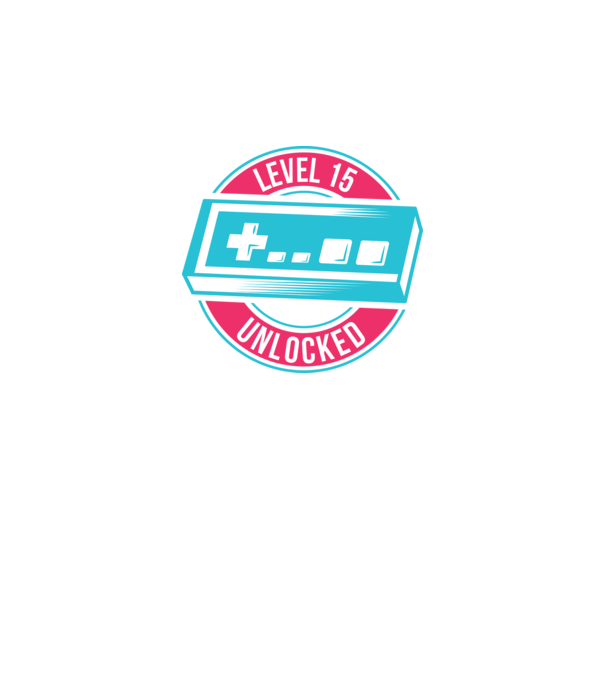Level 15 Unlocked 15th Birthday model alb pe tricou