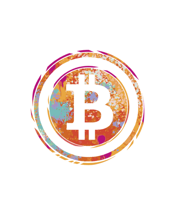 Bitcoin Watercolor model alb pe tricou