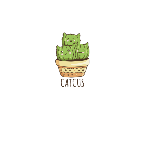 Catcus Pisică Cactus model alb pe tricou