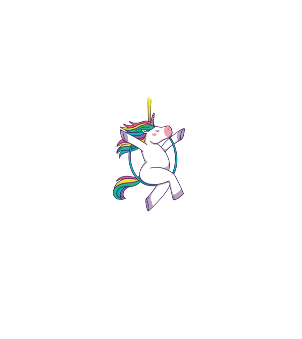 Unicorn pe cerc model alb pe tricou