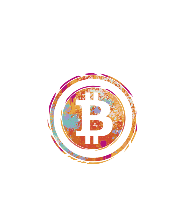 Bitcoin Watercolor model negru pe tricou