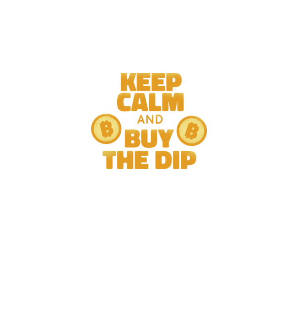 Keep calm and buy the dip Bitcoin model negru pe tricou