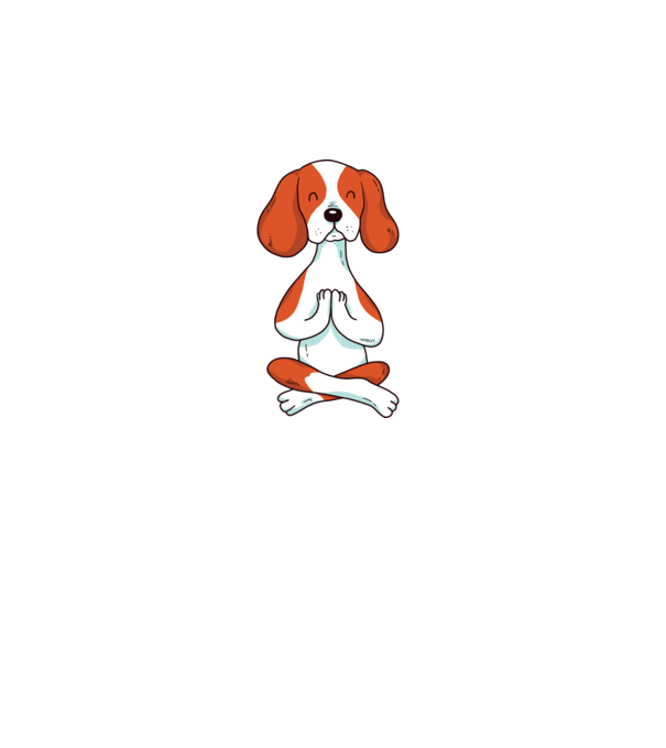 Yoga Drăguț Câine Beagle model negru pe tricou