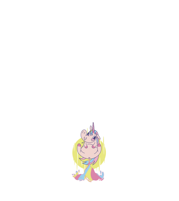 Bășină Unicorn model negru pe tricou