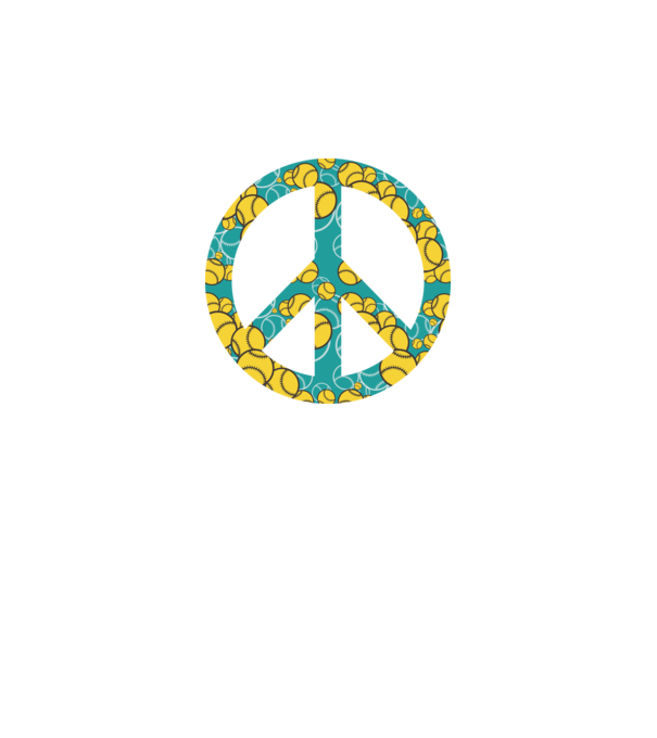Simbol Baseball Peace model negru pe tricou