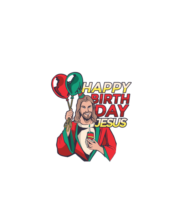 La mulți ani, Isus model alb pe tricou