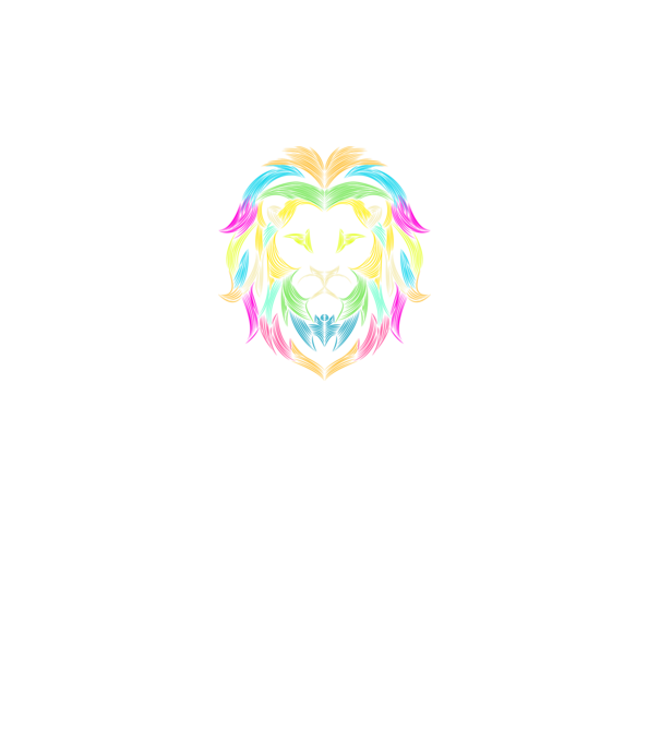 lion line art design model turcoaz pe tricou