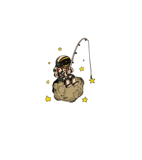Pescar Astronaut model gri pe tricou