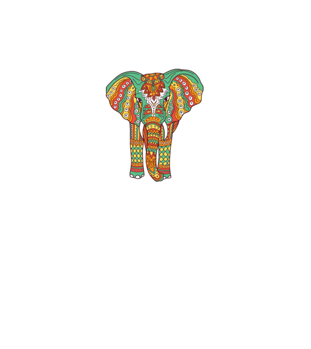 Mandala Elefant model alb pe tricou