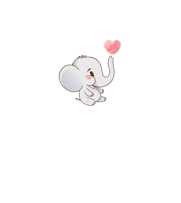 Elefant drăguț model alb pe tricou