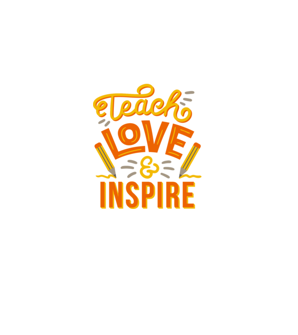 Teach Love Inspire pentru profesori model alb pe tricou