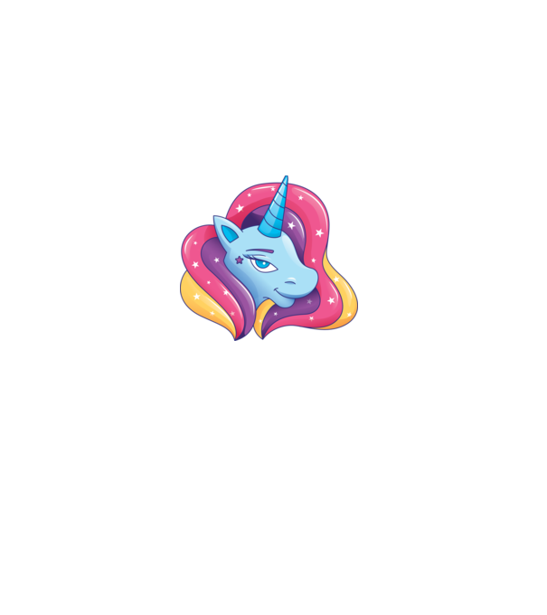 Cap de unicorn model alb pe tricou