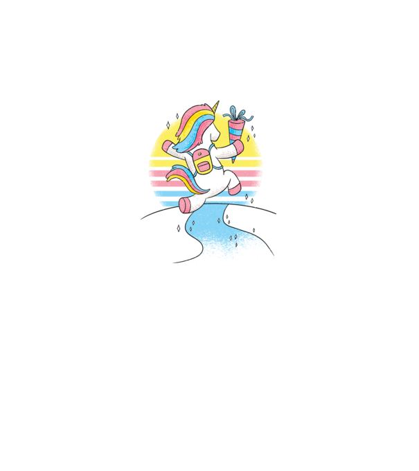 Unicorn școlar model alb pe tricou
