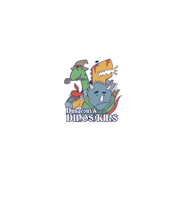 Dungeons and Dinosaurs model negru pe tricou
