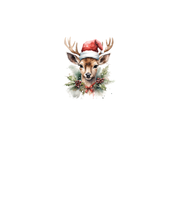 Festive Reindeer model alb pe tricou